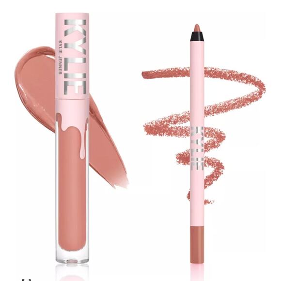 Kylie Jenner Matte Liquid Lipstick & Lip Liner 2pc Set Color 700 Bare Velvet New - Picture 2 of 3